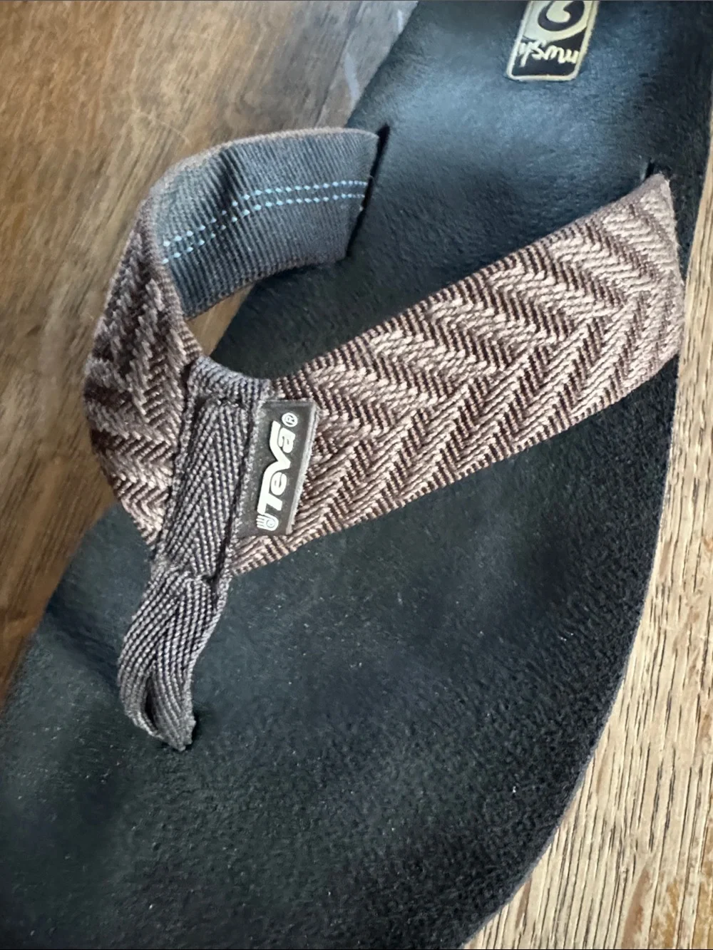Teva Black and Brown Strap Women's Flip Flop Sandals